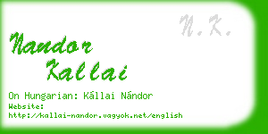 nandor kallai business card