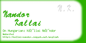 nandor kallai business card